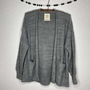 Urban Outfitters Heather Grey Knit Open Cardigan